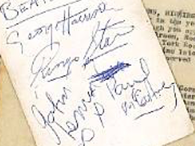 1963 Beatles Autograph Examples