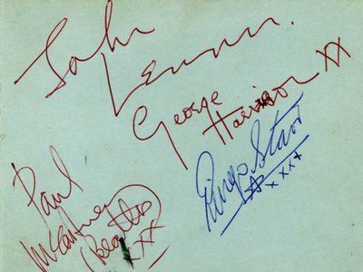 1963 Beatles Autograph Examples