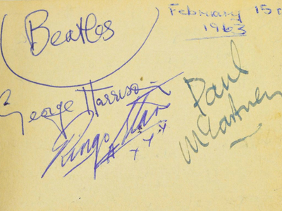 1963 Beatles Autograph Examples