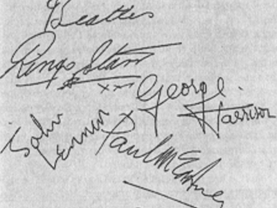 1963 Beatles Autograph Examples