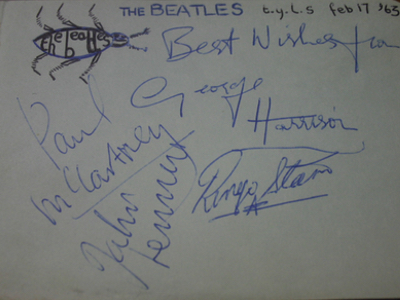 1963 Beatles Autograph Examples