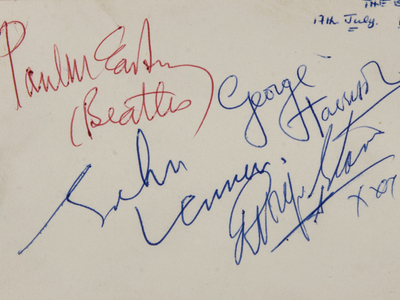 1963 Beatles Autograph Examples