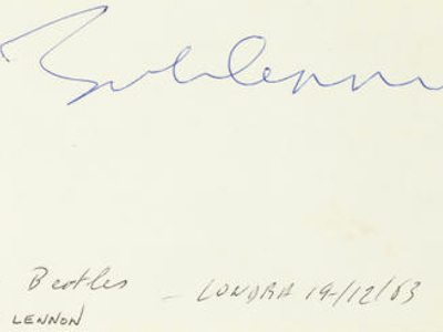 1963 Beatles Autograph Examples