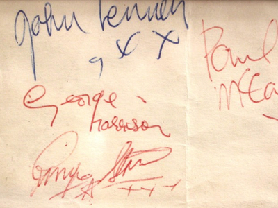 1963 Beatles Autograph Examples