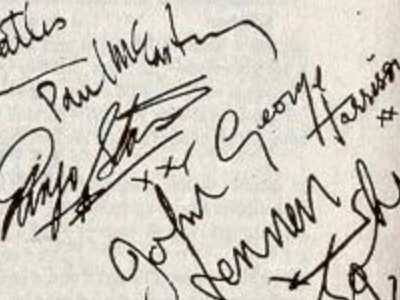 1963 Beatles Autograph Examples