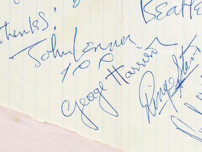 1963 Beatles Autograph Examples