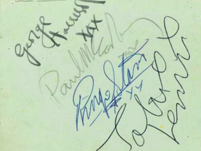 1963 Beatles Autograph Examples