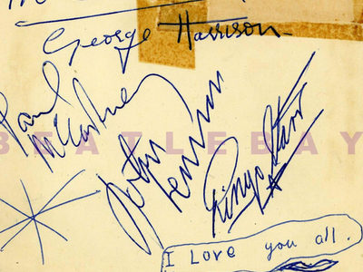 1963 Beatles Autograph Examples