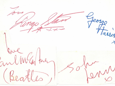 1963 Beatles Autograph Examples