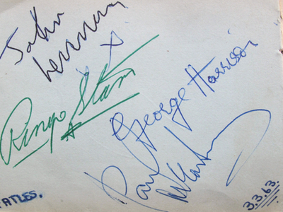 1963 Beatles Autograph Examples