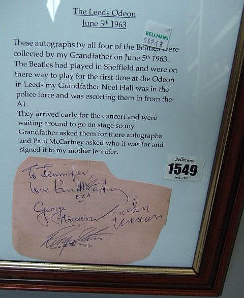 Beatles Autographs 1963