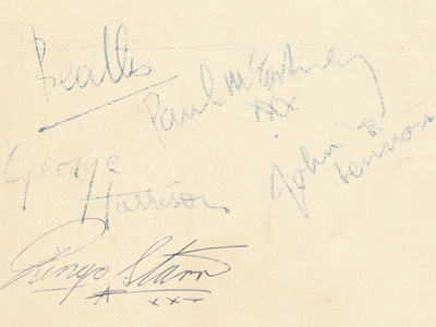 1963 Beatles Autograph Examples