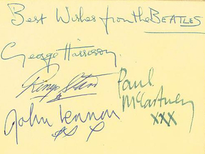 1963 Beatles Autograph Examples