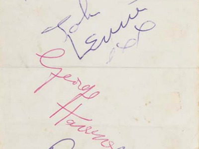 1963 Beatles Autograph Examples