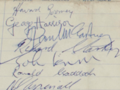 1963 Beatles Autograph Examples