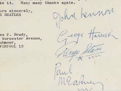 1962 Beatles Autograph Examples