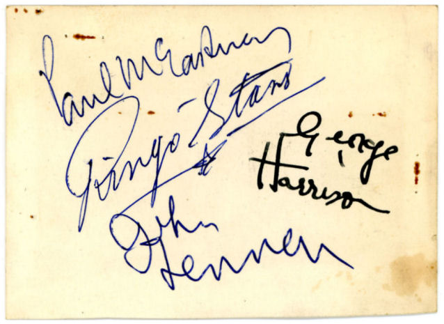 Beatles Autographs 1962