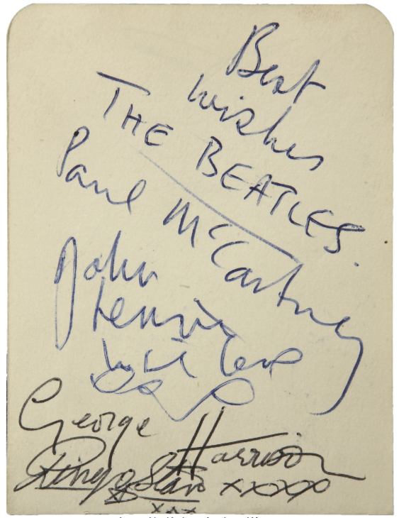 Beatles Autographs 1962