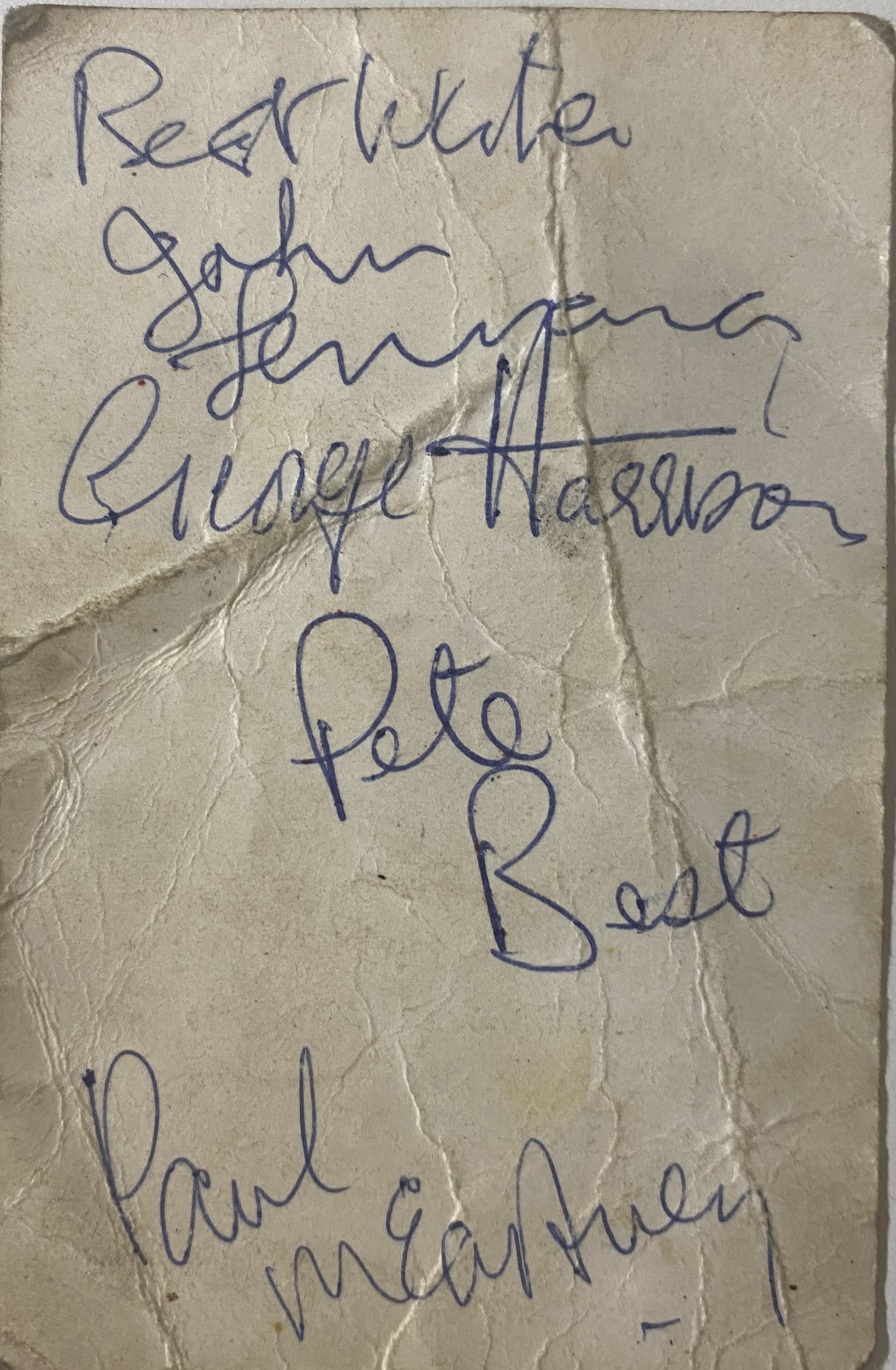 Beatles Autographs 1962