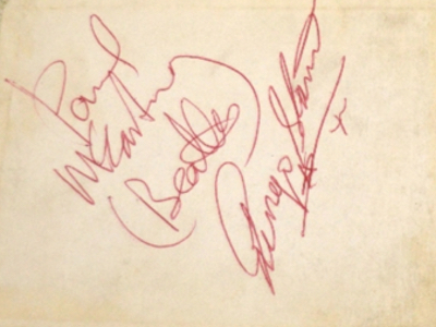 1962 Beatles Autograph Examples