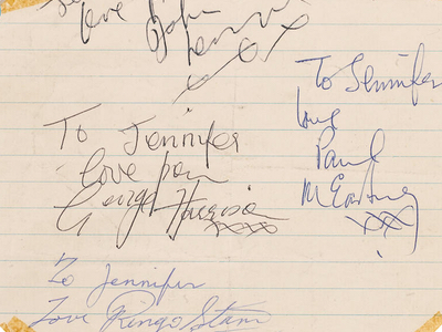 1962 Beatles Autograph Examples