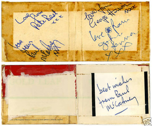 Beatles Autographs 1962