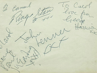 1962 Beatles Autograph Examples