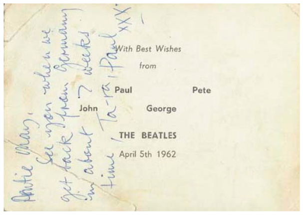 Beatles Autographs 1962