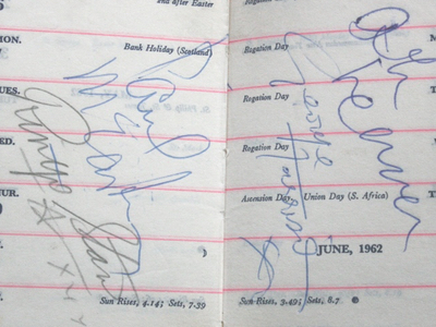 1962 Beatles Autograph Examples